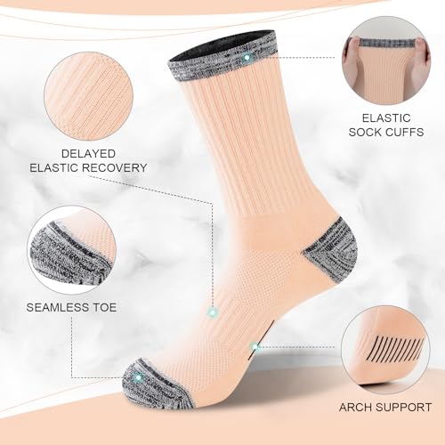 Warm Women's Hiking Socks - 6 Pairs, Cushioned Comfort