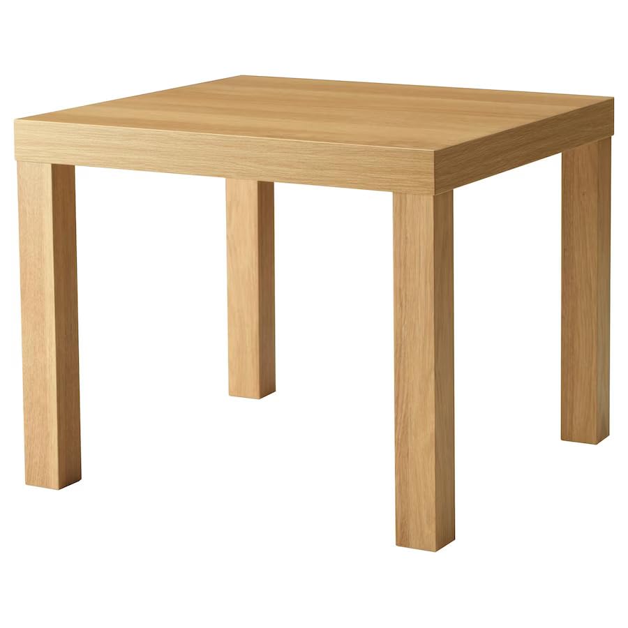 Beige Ikea Lack Small Wood Coffee Table 55x45