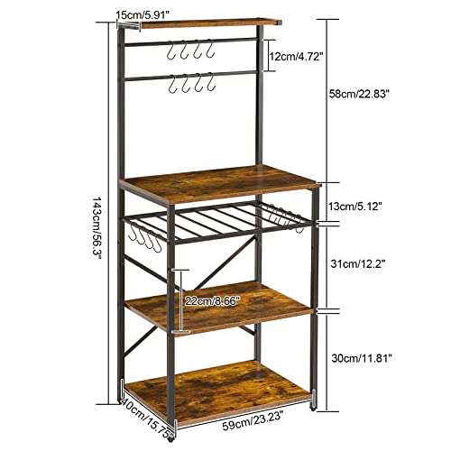 Industrial Kitchen Baker's Rack with Wine Holders