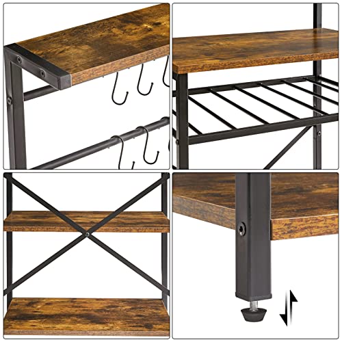 Industrial Kitchen Baker's Rack with Wine Holders