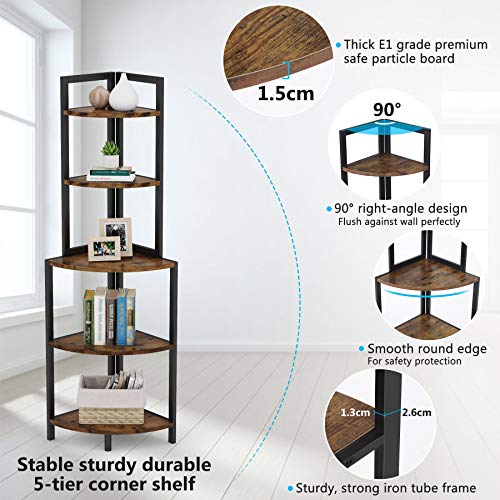 Tribesigns 5-Tier Corner Shelf Storage Rack
