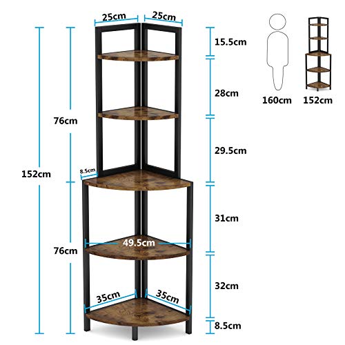 Tribesigns 5-Tier Corner Shelf Storage Rack