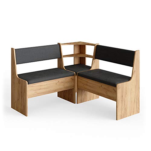 Vicco Roman Corner Dining Bench, Gold Oak/Anthracite