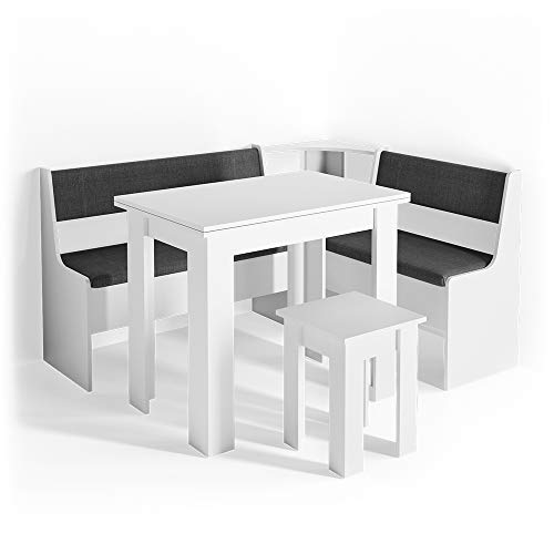 Vicco Roman Corner Bench Set in White/Anthracite
