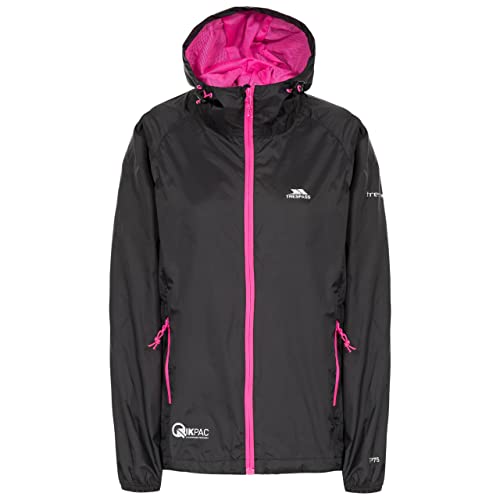 Trespass Women's Qikpac Waterproof Jacket, Black, XL