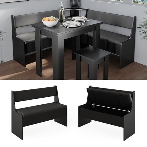 Vicco Black Corner Dining Room Bench, 106.6 cm
