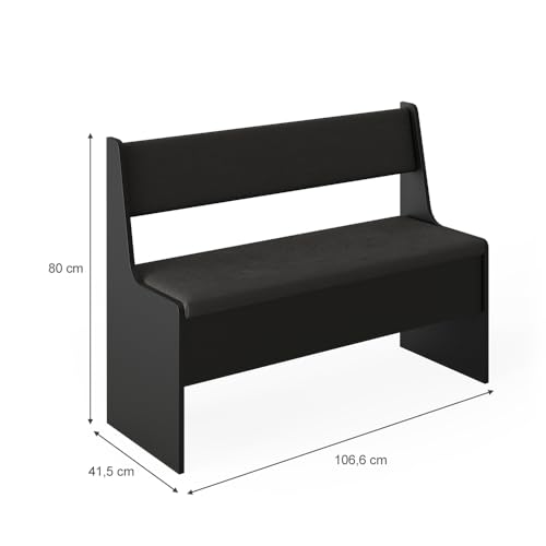Vicco Black Corner Dining Room Bench, 106.6 cm