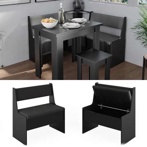 Roman Style Black Corner Dining Bench