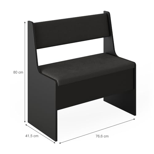 Roman Style Black Corner Dining Bench