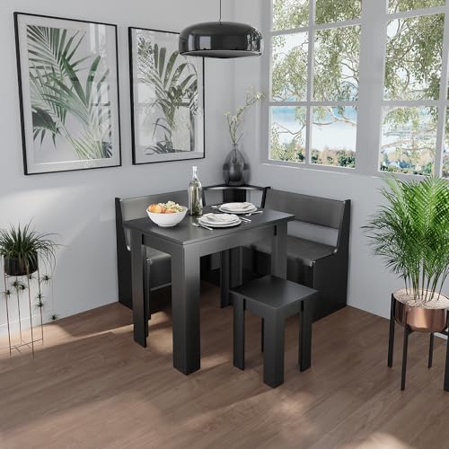 Roman Style Black Corner Dining Bench