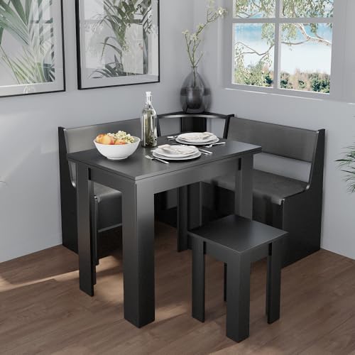 Roman Style Black Corner Dining Bench