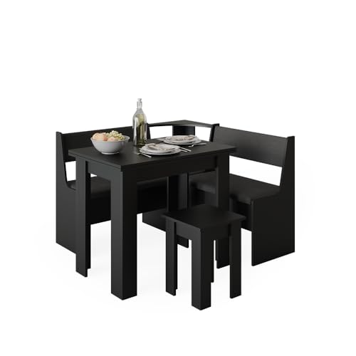 Roman Style Black Corner Dining Bench