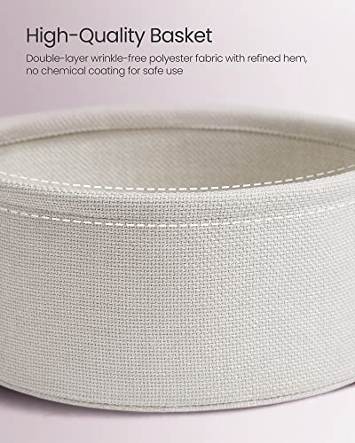 Modern Round Side Table with Fabric Basket
