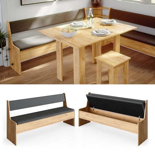 Stylish Sand/Anthracite Corner Bench for Dining Room