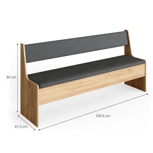 Stylish Sand/Anthracite Corner Bench for Dining Room