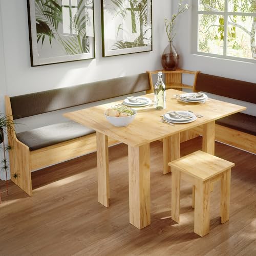 Stylish Sand/Anthracite Corner Bench for Dining Room