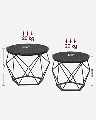 VASAGLE Modern Round Coffee Tables Set of 2