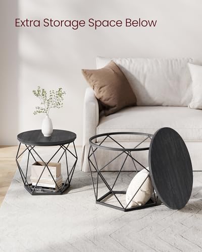 VASAGLE Modern Round Coffee Tables Set of 2