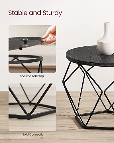 VASAGLE Modern Round Coffee Tables Set of 2