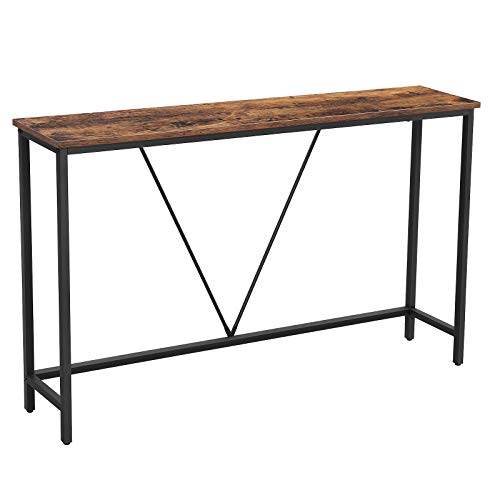 VASAGLE Slim Sofa Console Table in Rustic Brown