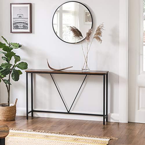 VASAGLE Slim Sofa Console Table in Rustic Brown