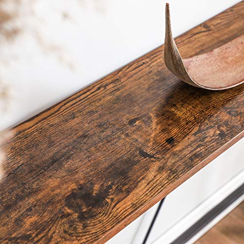 VASAGLE Slim Sofa Console Table in Rustic Brown