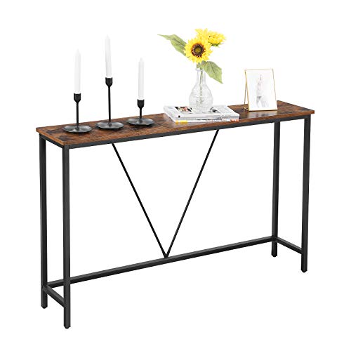 VASAGLE Slim Sofa Console Table in Rustic Brown