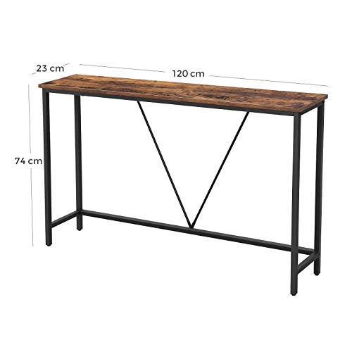 VASAGLE Slim Sofa Console Table in Rustic Brown
