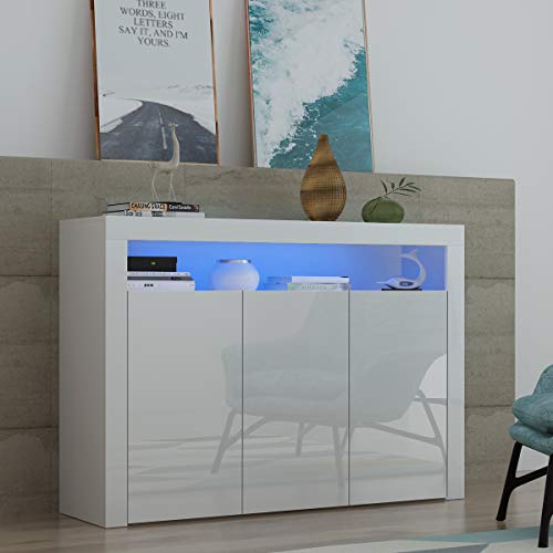 Panana High Gloss LED 3-Door Sideboard Cabinet