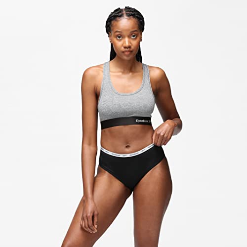 Reebok Women's Grey Marl Wireless Cropped Sports Top
