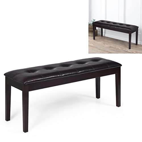 GiantexUK Dark Brown Upholstered Dining Bench