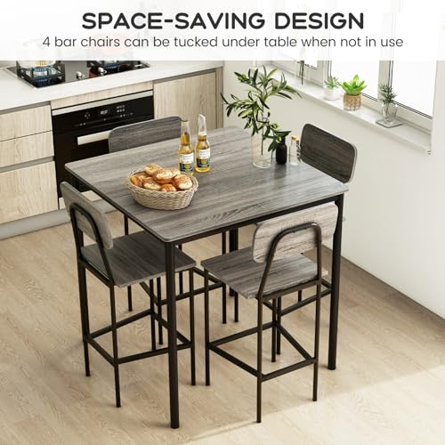 Counter Height 5-Piece Kitchen Dining Set