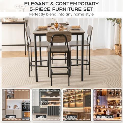 Counter Height 5-Piece Kitchen Dining Set