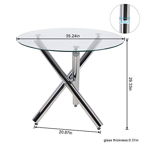 Modern Dining Table Set with 4 High-Back Chairs