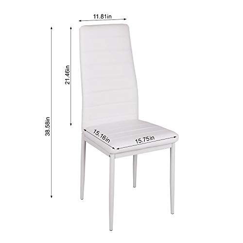 Modern Dining Table Set with 4 High-Back Chairs