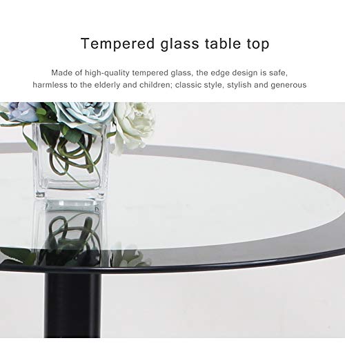 Black Round Dining Table with 4 High-Back Chairs