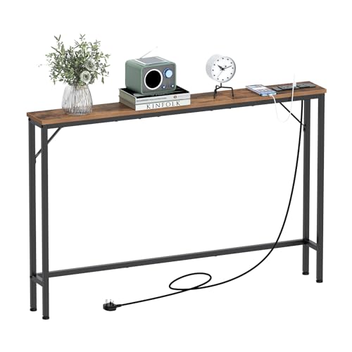 VEDECASA 5.9" Slim Console Table with Charging Station