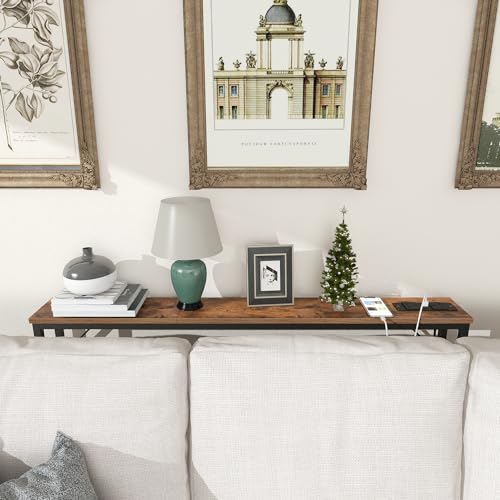 VEDECASA 5.9" Slim Console Table with Charging Station