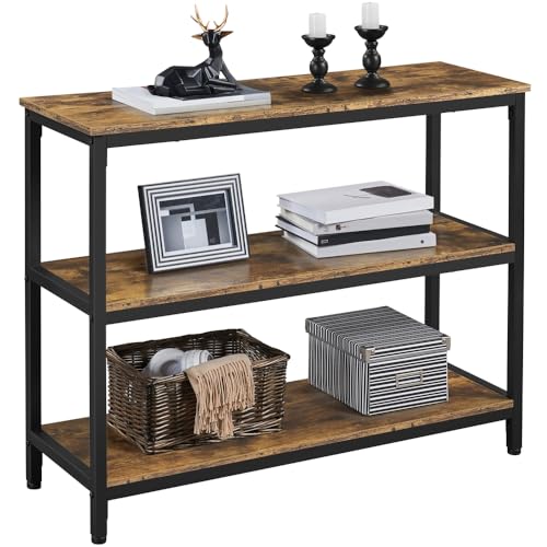 Yaheetech Industrial Console Table with Wooden Shelves