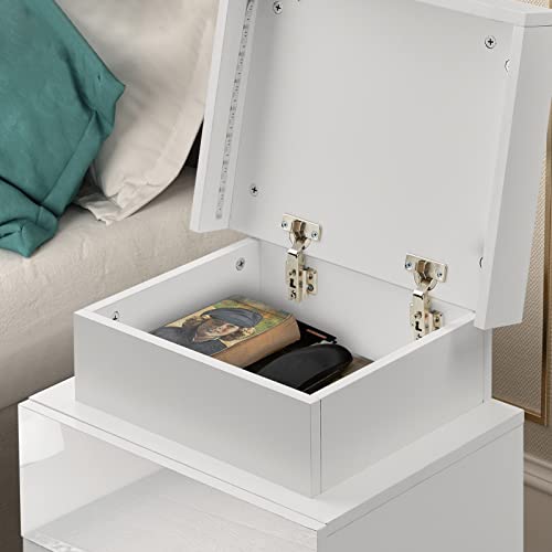 TUKAILAi LED Bedside Table with 3 Drawers