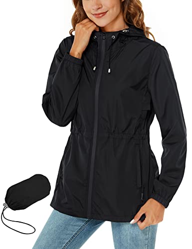 Lightweight Waterproof Women's Rain Jacket with Pockets