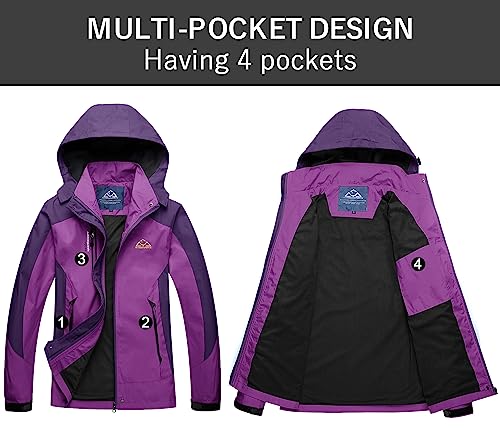 Women's Waterproof Ski Jacket - Lightweight Windbreaker