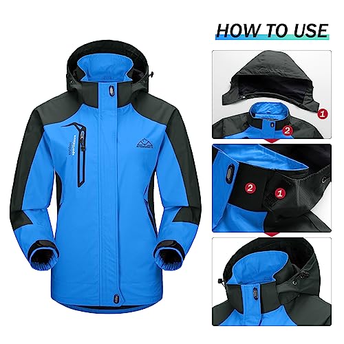 Women's Waterproof Ski Jacket - Lightweight Windbreaker