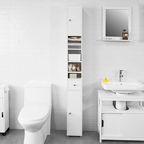 SoBuy White Tall Bathroom Storage Cabinet 180cm