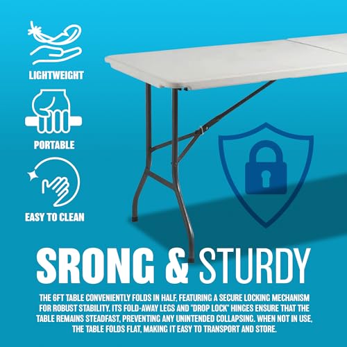 4ft Heavy Duty Folding Table for Events and Dining
