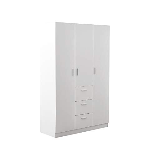 Modern 3-Door Wooden Wardrobe Closet Organizer