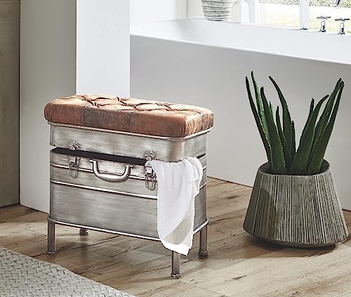 Anthracite-Brown Metal Bench - HAKU Möbel