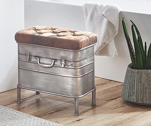 Anthracite-Brown Metal Bench - HAKU Möbel