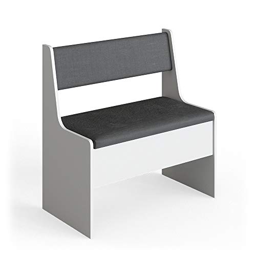 Vicco Corner Dining Bench - White/Anthracite, 76x42 cm