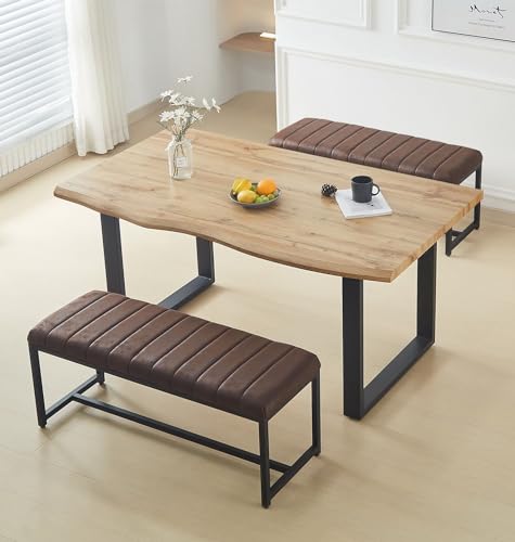 Cullompton Live Edge Dining Table & Bench Set